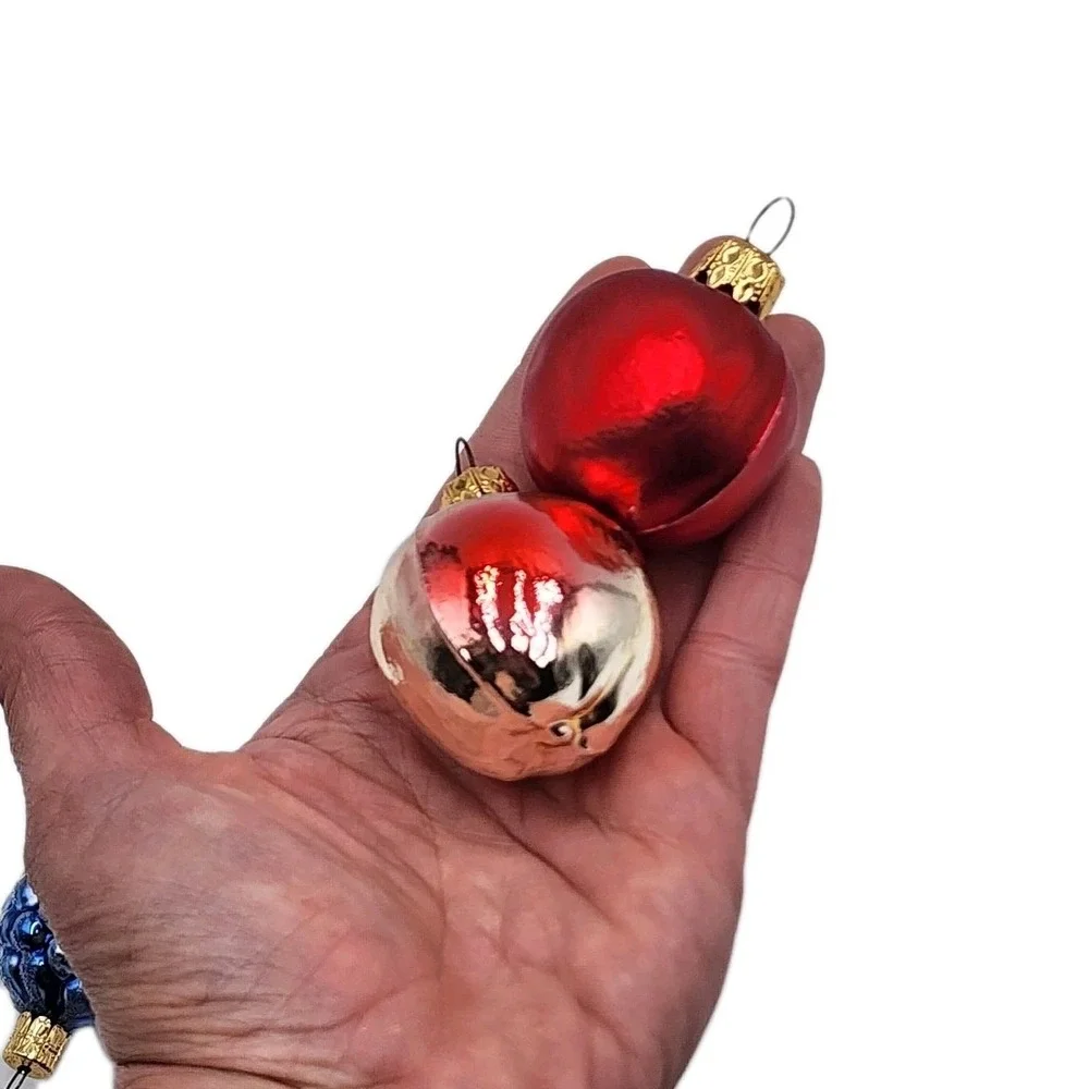 Vintage Mercury Fruit Glass Christmas Ornaments 7 Small German Holiday Nostalgia